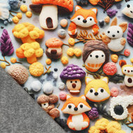 Alpenfleece bedrukt Cuddly grijs