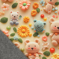 Alpenfleece bedrukt Cuddly beige