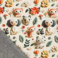 Alpenfleece bedrukt Cuddly ecru