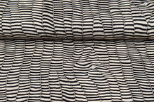 Katoenen Tricot bedrukt panther-cat stripes zwart-beige