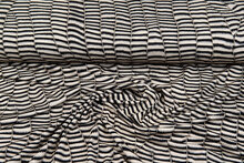 Katoenen Tricot bedrukt panther-cat stripes zwart-beige