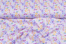 Flanel stof numbers licht lila