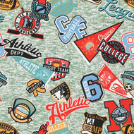 Alpenfleece bedrukt football athletics groen