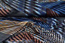 Katoenen Tricot bedrukt wild color blauw-zwart