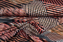 Katoenen Tricot bedrukt wild color rood-zwart