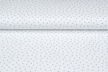 Katoenen Tricot bedrukt mini hearts ecru - zand