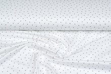 Katoenen Tricot bedrukt mini hearts ecru - zand