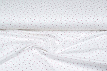 Katoenen Tricot bedrukt mini hearts ecru - oudroze