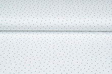 Katoenen Tricot bedrukt mini hearts ecru - oudgroen