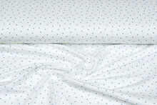 Katoenen Tricot bedrukt mini hearts ecru - oudgroen