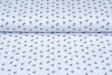 Katoenen Tricot bedrukt mini branches wit