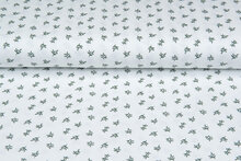 Katoenen Tricot bedrukt mini branches ecru - off-white
