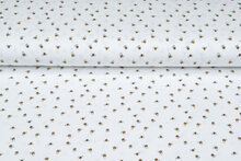 Katoenen Tricot bedrukt mini bee ecru - off-white