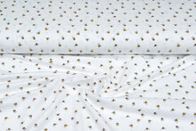 Katoenen Tricot bedrukt mini bee ecru - off-white