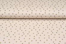 Katoenen Tricot bedrukt mini bee zand