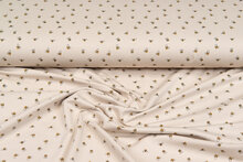 Katoenen Tricot bedrukt mini bee zand