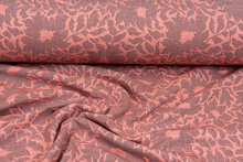 Gebreide Jacquard stof autumn leaves zalmroze