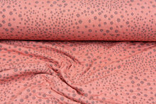 Gebreide Jacquard stof little dropps zalmroze