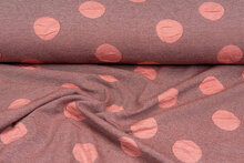 Gebreide Jacquard stof big dots zalmroze