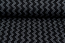 Gebreide Jacquard stof zigzag zwart-grijs
