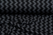 Gebreide Jacquard stof zigzag zwart-grijs