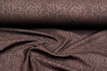Gebreide Jacquard stof roses bruin