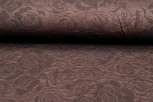 Gebreide Jacquard stof roses 1 bruin