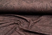 Gebreide Jacquard stof roses 1 bruin