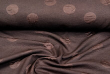 Gebreide Jacquard stof big dots bruin