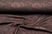 Gebreide Jacquard stof roses 2 bruin