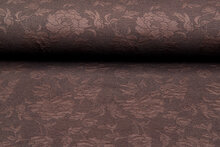 Gebreide Jacquard stof roses 2 bruin