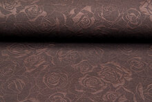 Gebreide Jacquard stof roses 3 bruin