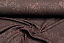 Gebreide Jacquard stof roses 3 bruin