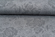 Gebreide Jacquard stof roses grijs