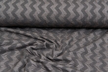 Gebreide Jacquard stof zigzag zilvergrijs-taupe