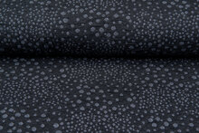 Gebreide Jacquard stof little dropps donkergrijs-grijs