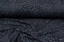 Gebreide Jacquard stof little dropps donkergrijs-grijs