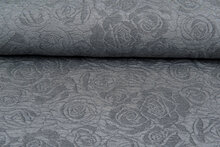 Gebreide Jacquard stof roses 1 grijs-donkergrijs