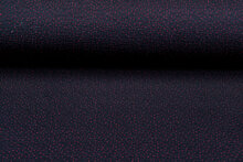 Gebreide Jacquard stof little dots donkerblauw-rood
