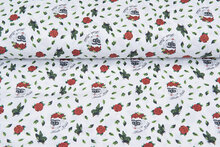 Licentie Katoen Poplin bedrukt Frida Kahlo wit