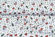 Licentie Katoen Poplin bedrukt Frida Kahlo wit