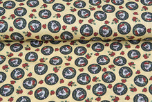 Licentie Katoen Poplin bedrukt Frida Kahlo geel