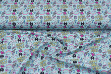 Lizenz Baumwoll Popeline Bedruckt Trolls rainbow-mint