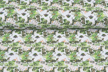 Lizenz Baumwoll Popeline Bedruckt Jurrassic World weiss-gr&uuml;n