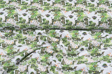 Lizenz Baumwoll Popeline Bedruckt Jurrassic World weiss-gr&uuml;n