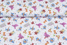 Lizenz Baumwoll Popeline Bedruckt Pocoyo rosa-weiss