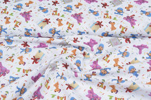 Lizenz Baumwoll Popeline Bedruckt Pocoyo rosa-weiss