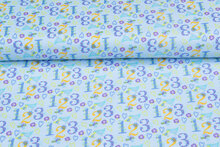 Flanellstoff numbers hellblau