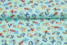Flanel stof letters mint