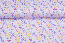 Flanel stof numbers licht lila